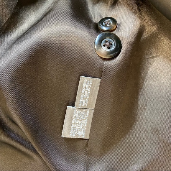Brownish grey wool silk blend long blazer - Picture 6 of 7